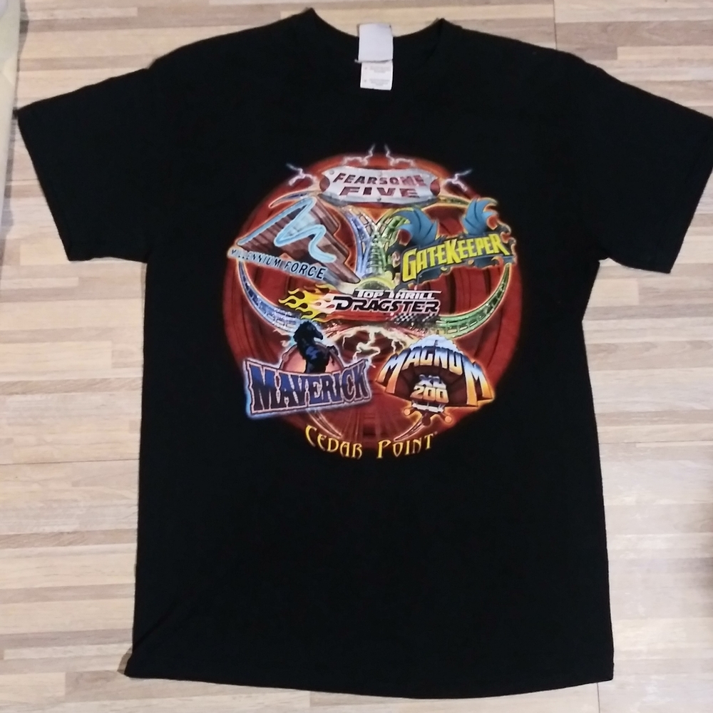 Cedar Fair Fearsome Five Top thrill Dragster Shirt